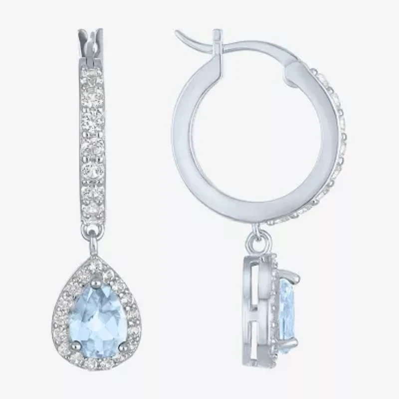 Gemstone Sterling Silver Pear Drop Earrings