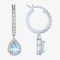 Gemstone Sterling Silver Pear Drop Earrings