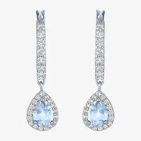 Gemstone Sterling Silver Pear Drop Earrings