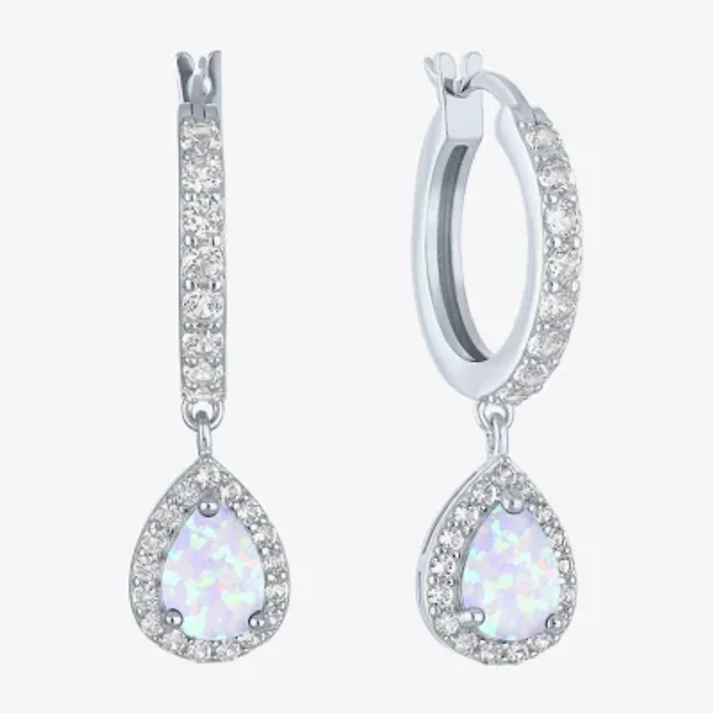 Gemstone Sterling Silver Pear Drop Earrings