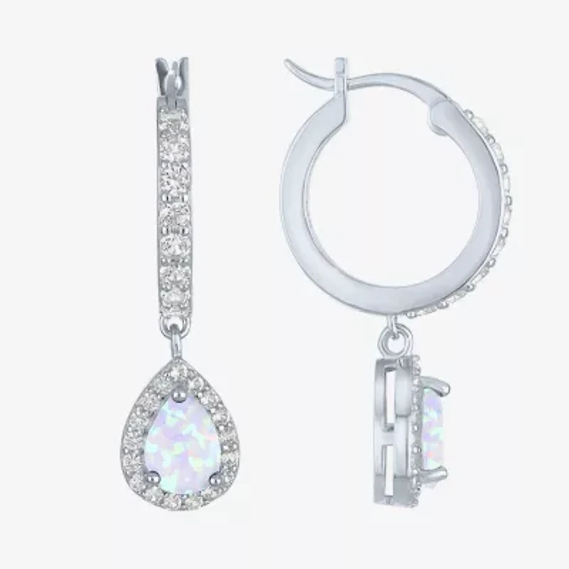 Gemstone Sterling Silver Pear Drop Earrings