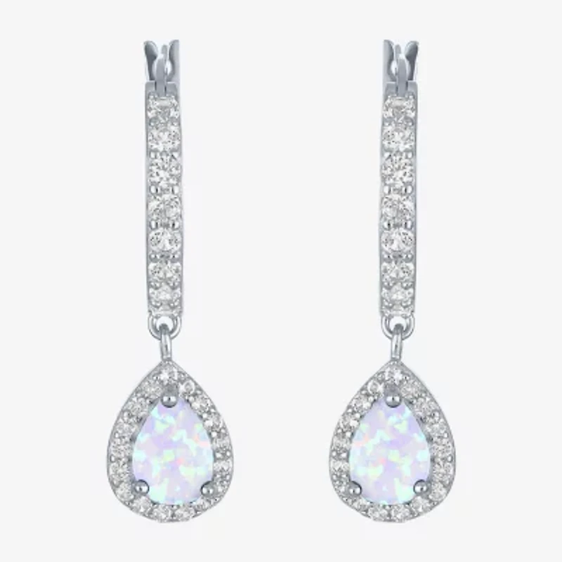 Gemstone Sterling Silver Pear Drop Earrings