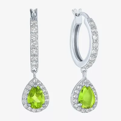 Gemstone Sterling Silver Pear Drop Earrings