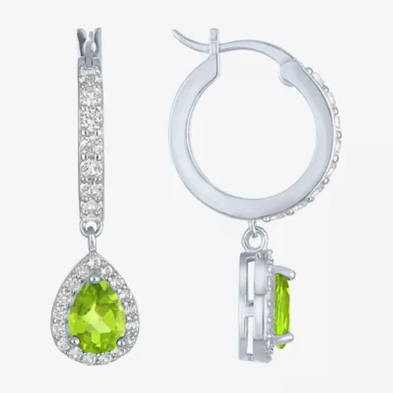 Gemstone Sterling Silver Pear Drop Earrings