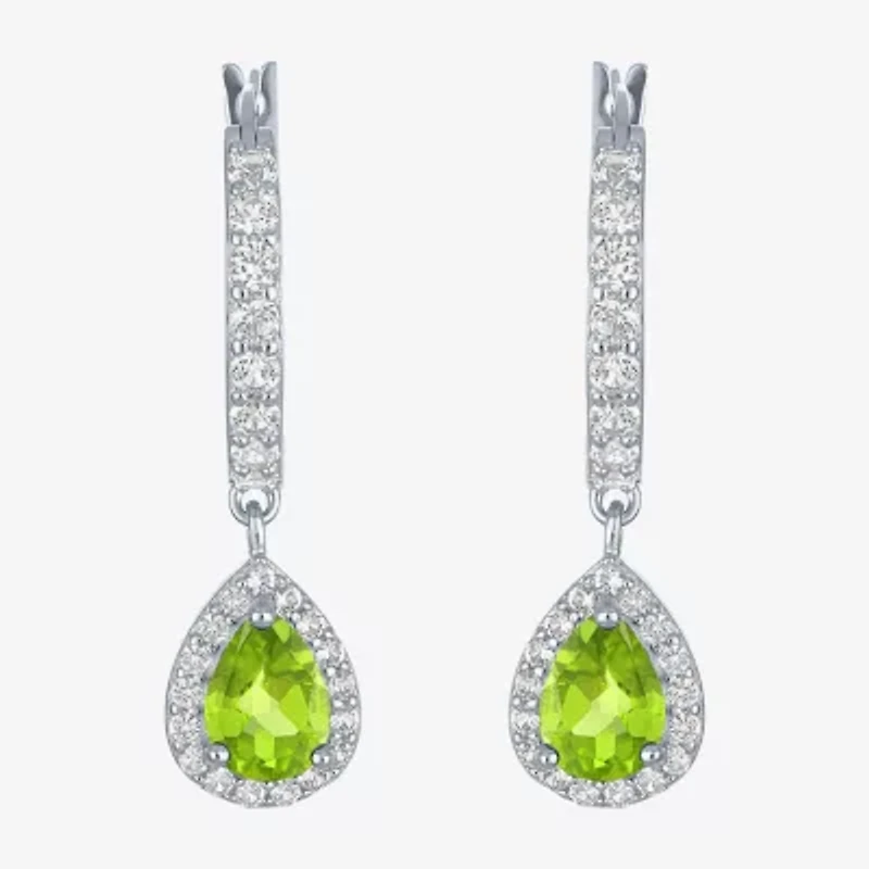 Gemstone Sterling Silver Pear Drop Earrings