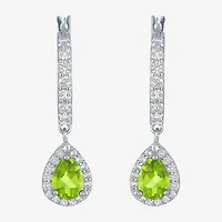 Gemstone Sterling Silver Pear Drop Earrings