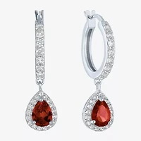 Gemstone Sterling Silver Pear Drop Earrings