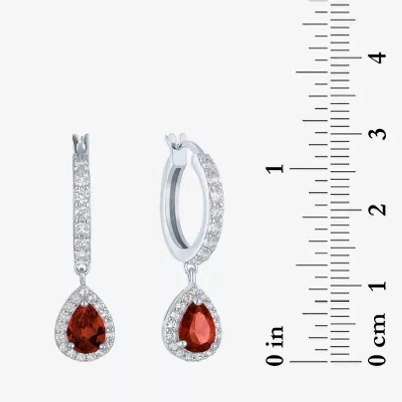 Gemstone Sterling Silver Pear Drop Earrings