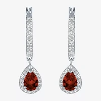 Gemstone Sterling Silver Pear Drop Earrings