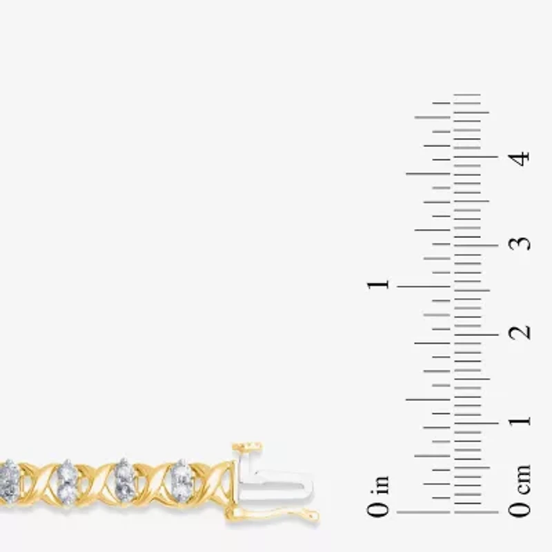 2 CT. T.W. Genuine Diamond 14K Yellow Gold Bracelet