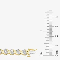 Womens 4 CT. T.W. Natural White Diamond 10K Gold 7.25 Inch Tennis Bracelet