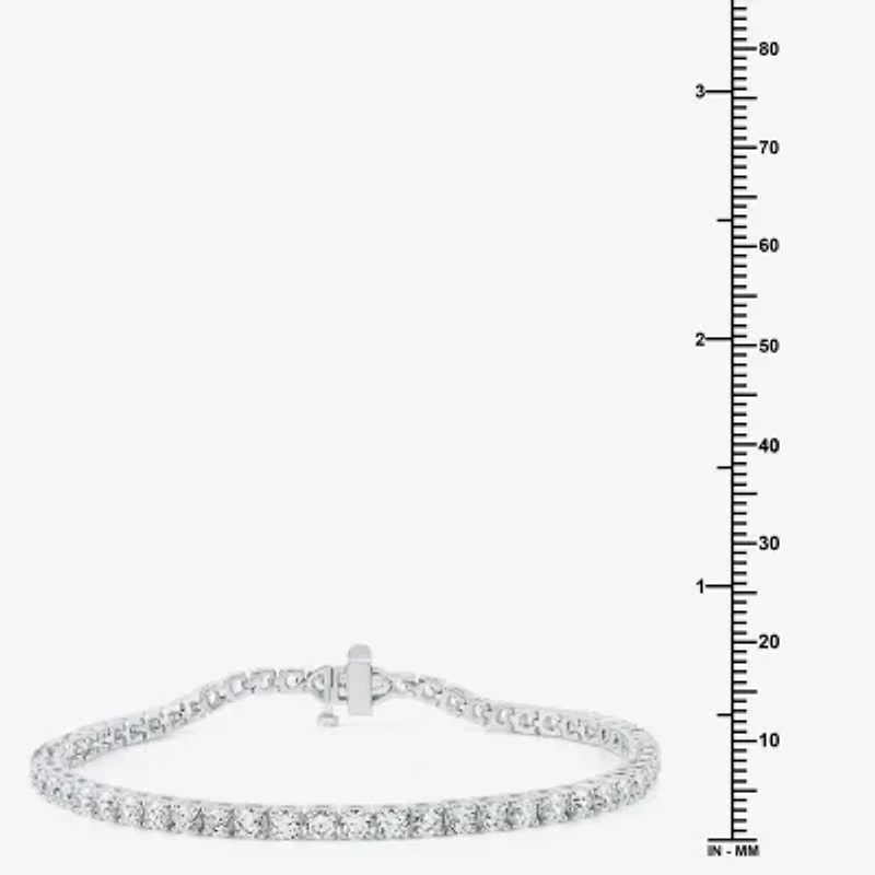 (H-I / Si2-I1) Womens 5 CT. T.W. Lab Grown White Diamond 10K White Gold 7.25 Inch Tennis Bracelet