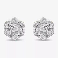 Diamond Blossom 1/4 CT. T.W. Lab Grown White 10K or Yellow Gold 5.2mm Flower Stud Earrings