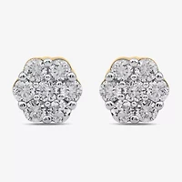 Diamond Blossom 1/10 CT. T.W. Lab Grown White 10K Gold 3.7mm Flower Stud Earrings
