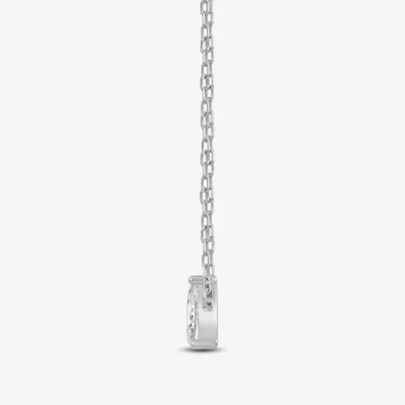 F / Si2) Womens 1/2 CT. T.W. Lab Grown White Diamond 10K Gold 18 Inch Pendant Necklace