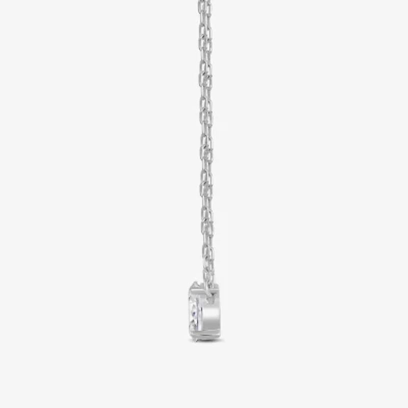 F / Si2) Womens 1/ CT. T.W. Lab Grown White Diamond 10K Gold 18 Inch Pendant Necklace