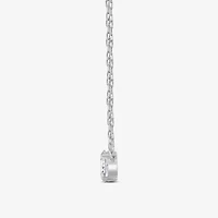 F / Si2) Womens 1/ CT. T.W. Lab Grown White Diamond 10K Gold 18 Inch Pendant Necklace
