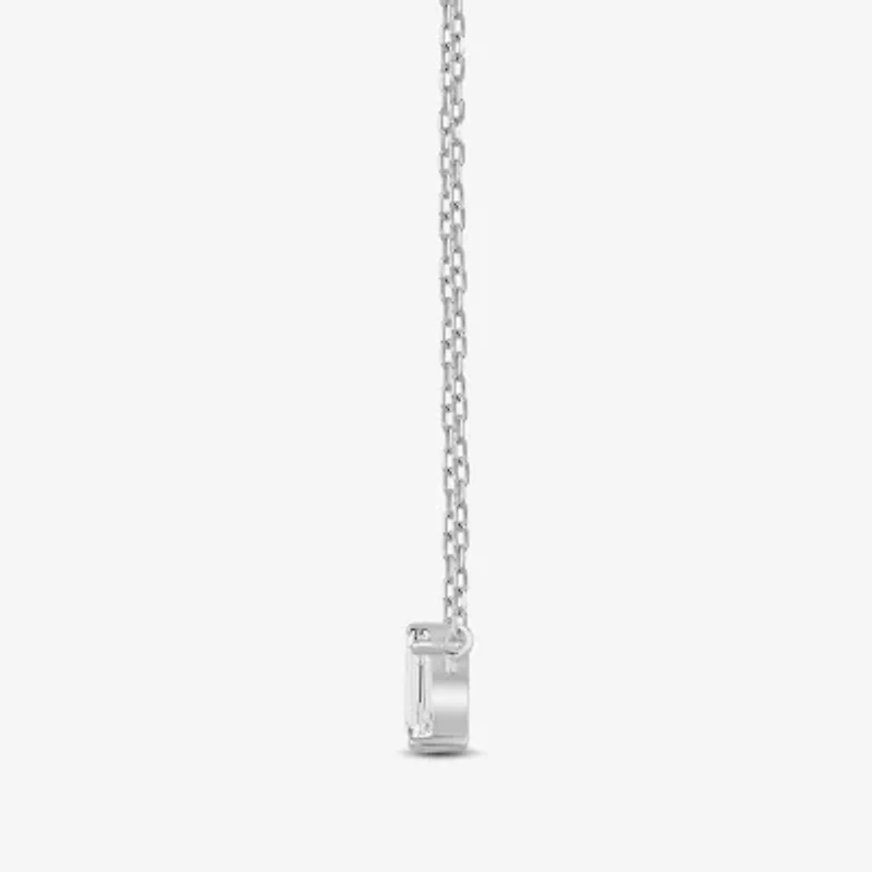 F / Si2) Womens 1 CT. T.W. Lab Grown White Diamond 10K Gold 18 Inch Pendant Necklace