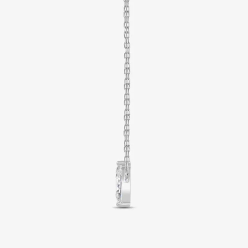 (F / Si2) Womens 1 CT. T.W. Lab Grown White Diamond 10K Gold 18 Inch Pendant Necklace