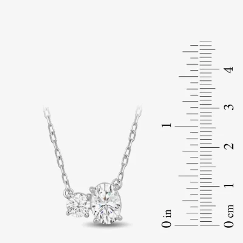 F / Si2) Womens 1 CT. T.W. Lab Grown White Diamond 10K Gold 18 Inch Pendant Necklace