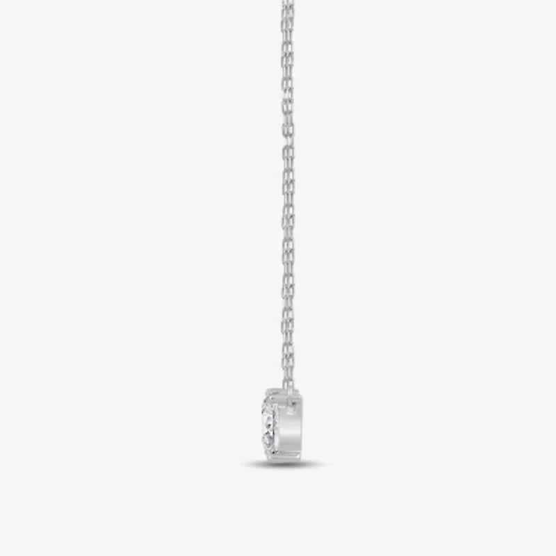 (F / Si2) Womens 1 CT. T.W. Lab Grown White Diamond 10K Gold 18 Inch Pendant Necklace