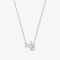 (F / Si2) Womens 1 CT. T.W. Lab Grown White Diamond 10K Gold 18 Inch Pendant Necklace