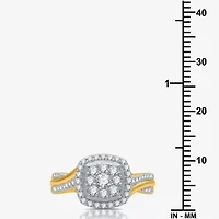 I Said Yes (H-I / I1) Womens 3/4 CT. T.W. Lab Grown White Diamond 14K Gold Over Silver Cushion Side Stone Halo Bridal Set