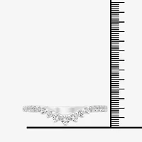 1/4 CT.T.W. Natural Diamond 10K or 14K White Gold Chevron Wedding Band