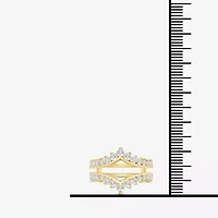 Womens 1 CT. T.W. Natural White Diamond 14K Gold Wedding Ring Guard