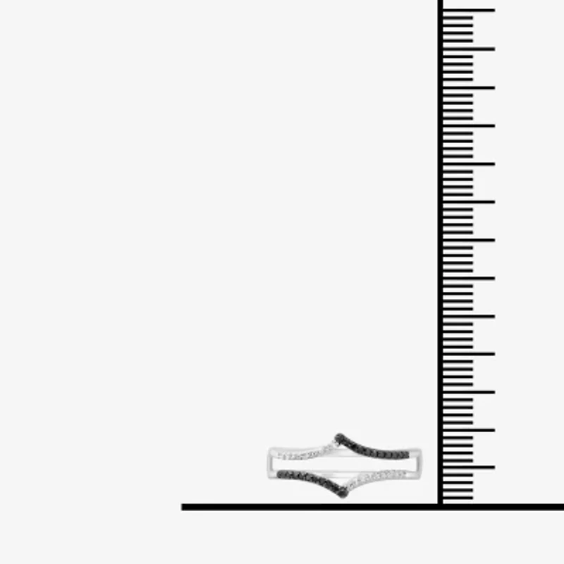 Midnight Black Womens 1/7 CT. T.W. Natural Diamond 14K White Gold Wedding Ring Guard