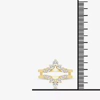 Womens 1 CT. T.W. Natural White Diamond 14K Gold Wedding Ring Guard