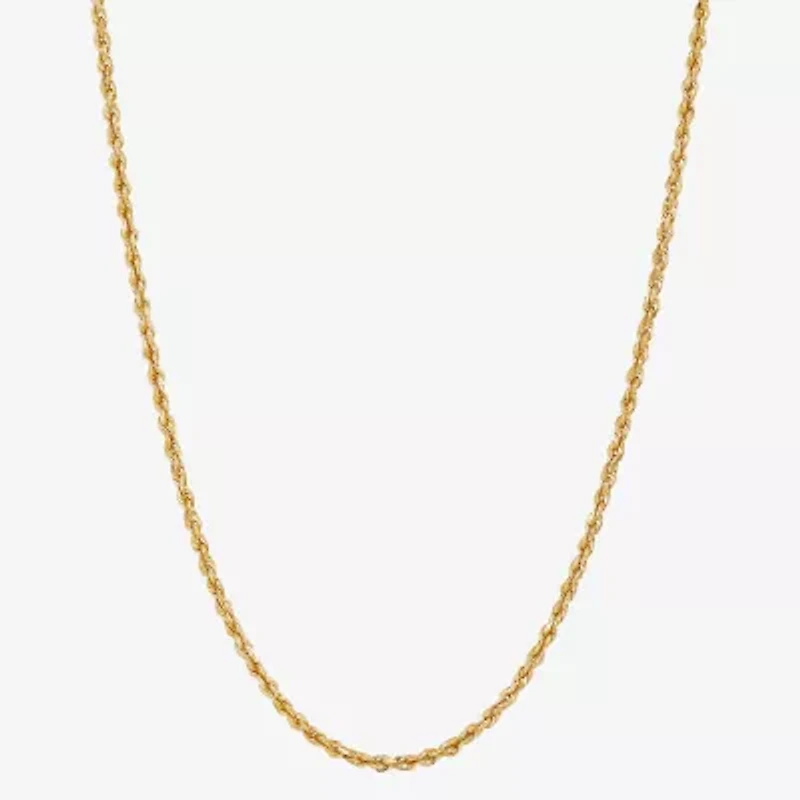 Womens 10K Gold 16 Inch Rope Chain Necklace