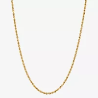 Womens 10K Gold 16 Inch Rope Chain Necklace