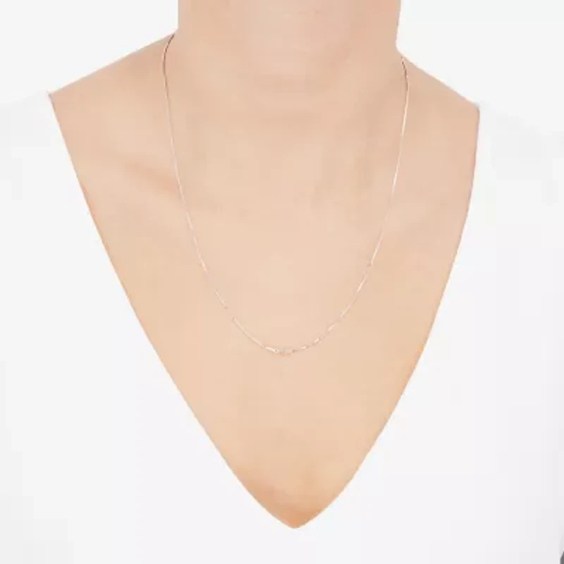 14K White Gold .75mm 16-24" Box Chain