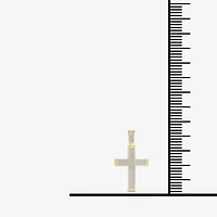 Mens 1 CT. T.W. Natural White Diamond 14K Gold Over Silver Cross Pendant