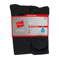 Hanes® Men's Ultimate Soft & Durable12-Pack Crew Socks