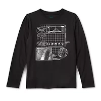 Thereabouts Little & Big Kid Boys Crew Neck Long Sleeve Regular Fit Graphic T-Shirt