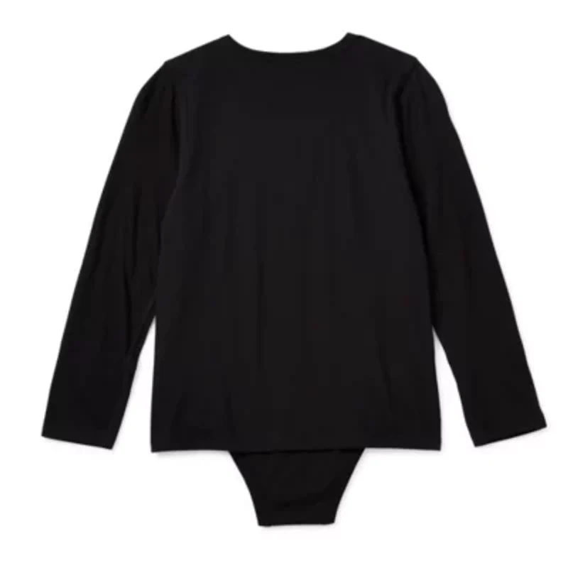 Thereabouts Little & Big Kid Boys Bodysuit Closure Easy-on + Easy-off Adaptive Crew Neck Long Sleeve