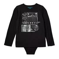 Thereabouts Little & Big Kid Boys Bodysuit Closure Easy-on + Easy-off Adaptive Crew Neck Long Sleeve