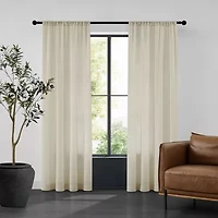 TRU-BARRIER Sheerbarrier Privacy Rod Pocket Sheer Set of 2 Curtain Panel