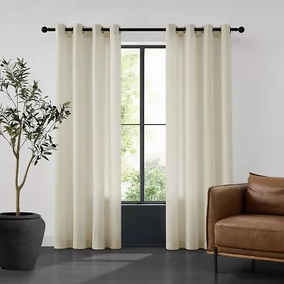 TRU-BARRIER Sheerbarrier Privacy Grommet Top Sheer Set of 2 Curtain Panel