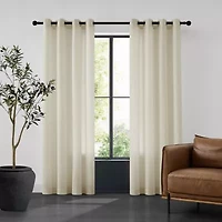 TRU-BARRIER Sheerbarrier Privacy Grommet Top Sheer Set of 2 Curtain Panel