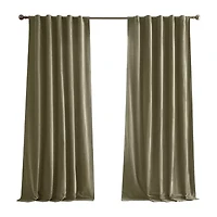 Brooklyn Loom Matte Cotton Velvet Rod Pocket Room Darkening Set of 2 Curtain Panel
