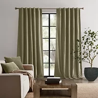 Brooklyn Loom Matte Cotton Velvet Rod Pocket Room Darkening Set of 2 Curtain Panel