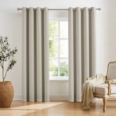 TRU-BARRIER Sunbarrier Blackout Snap Liner Grommet Top Set of 2 Curtain Panel