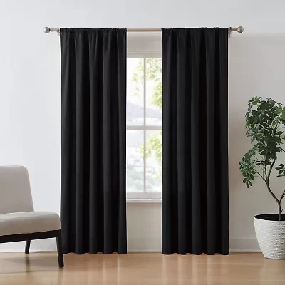 Brooklyn Loom Cotton Solid Rod Pocket Light-Filtering Set of 2 Curtain Panel