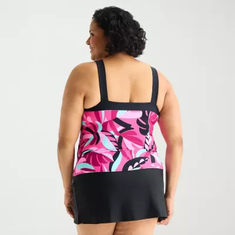 ZeroXposur Womens Comfort Straps Plus Tankini Swimsuit Top