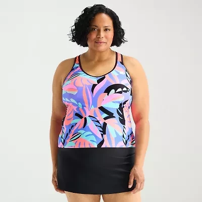 ZeroXposur Womens Built Bra Plus Tankini Swimsuit Top