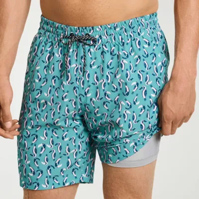 Hurley Mens Drawstring Waist Ombre Swim Trunks