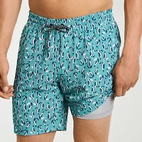 Hurley Mens Drawstring Waist Ombre Swim Trunks